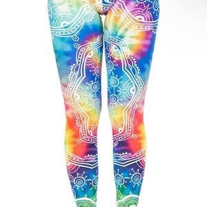 Red and Pink Leggings with Intricate Patterns